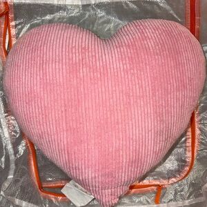 Pink Corduroy Heart Pillow ridges